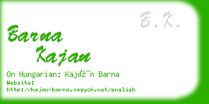 barna kajan business card
